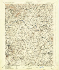 1908 Map of Gettysburg, 1937 Print
