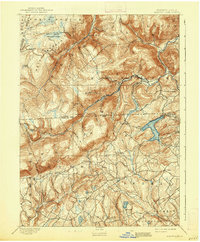 1893 Map of Harvey Lake, 1938 Print