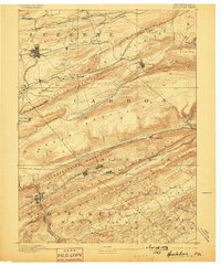 1893 Map of Hazleton, 1898 Print