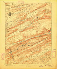 1893 Map of Hazleton, 1910 Print