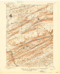 1893 Map of Hazleton, PA, 1947 Print