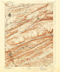 1893 Map of Hazleton, PA, 1938 Print
