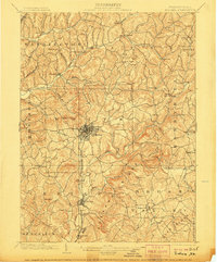 1902 Map of Indiana County, PA, 1906 Print