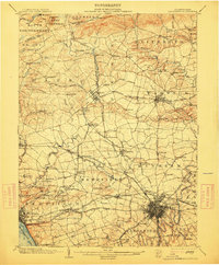 1904 Map of Lancaster, 1912 Print