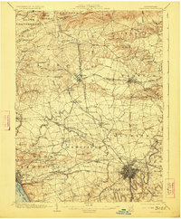 1904 Map of Lancaster, 1923 Print