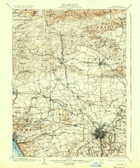 1904 Map of Lancaster, 1936 Print