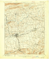 1899 Map of Lebanon, 1927 Print