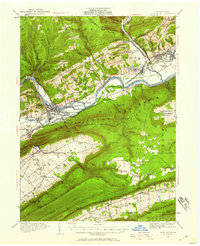 1921 Map of Lock Haven, PA, 1958 Print