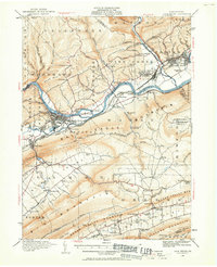 1921 Map of Lock Haven, PA, 1958 Print