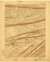 1892 Map of Lykens, PA, 1898 Print