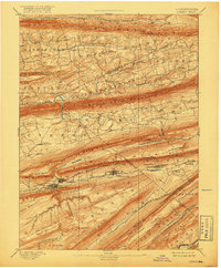 1893 Map of Lykens, PA, 1917 Print