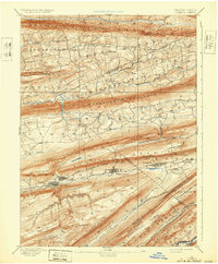 1893 Map of Lykens, PA, 1932 Print