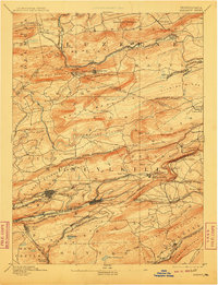 1893 Map of Mahanoy, 1910 Print