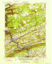 1922 Map of Mauch Chunk, 1952 Print