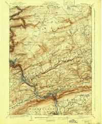 1924 Map of Mauch Chunk, 1941 Print