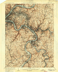 preview thumbnail of historical topo map of Allegheny County, PA in 1904