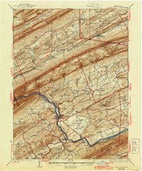 1937 Map of Alfarata, PA, 1944 Print