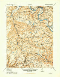 Download a high-resolution, GPS-compatible USGS topo map for Monroeton, PA (1945 edition)