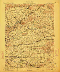 1908 Map of New Holland, 1912 Print