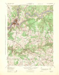 1943 Map of Oil City, PA, 1944 Print