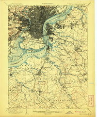 1898 Map of Philadelphia, 1908 Print
