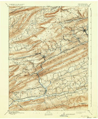 1892 Map of Pine Grove, PA, 1936 Print