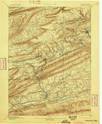 1892 Map of Pine Grove, PA, 1898 Print