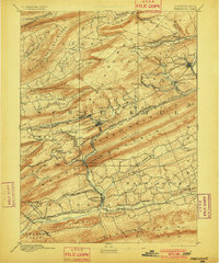 1892 Map of Northumberland County, PA, 1901 Print