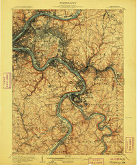 preview thumbnail of historical topo map of Allegheny County, PA in 1907