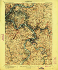 1907 Map of Pittsburg, 1908 Print