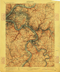1907 Map of Pittsburg, 1910 Print