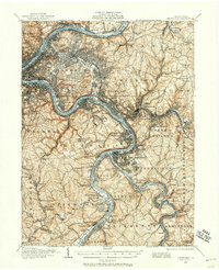 1904 Map of Pittsburgh, 1957 Print