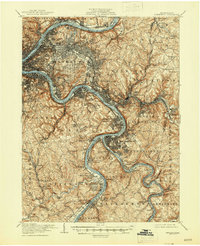 preview thumbnail of historical topo map of Pittsburgh, PA in 1907