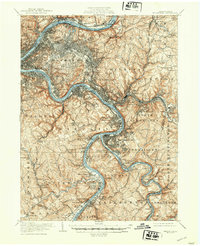 preview thumbnail of historical topo map of Pittsburgh, PA in 1907