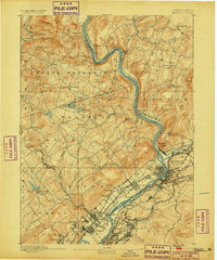 1893 Map of Pittston, 1899 Print