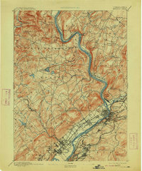 1893 Map of Pittston, 1913 Print