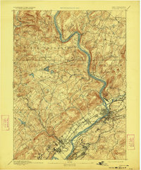 1893 Map of Pittston, 1923 Print