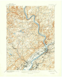 1893 Map of Pittston, 1947 Print