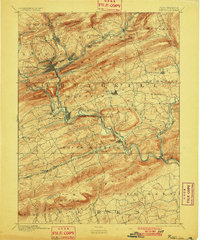 1891 Map of Pottsville, 1901 Print