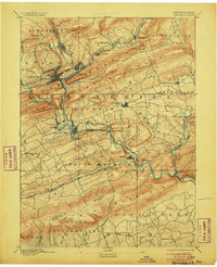 1891 Map of Pottsville, 1906 Print
