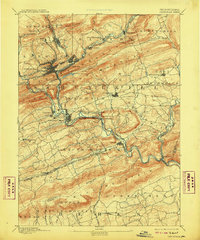 1891 Map of Pottsville, 1909 Print