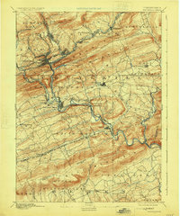 1891 Map of Pottsville, 1924 Print