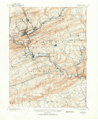 1889 Map of Pottsville, 1964 Print