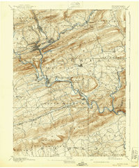 1891 Map of Pottsville, 1939 Print