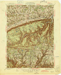 Download a high-resolution, GPS-compatible USGS topo map for Powell, PA (1945 edition)