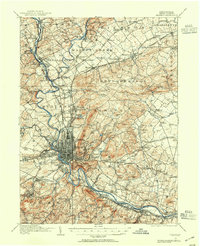 1913 Map of Reading, 1954 Print