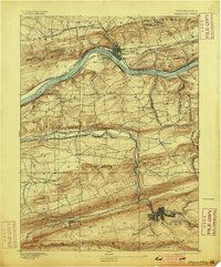 1893 Map of Shamokin, 1900 Print