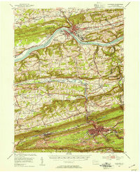 1952 Map of Shamokin, 1954 Print