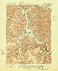 1937 Map of Smethport, PA, 1948 Print