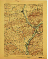 1893 Map of Sunbury, 1899 Print